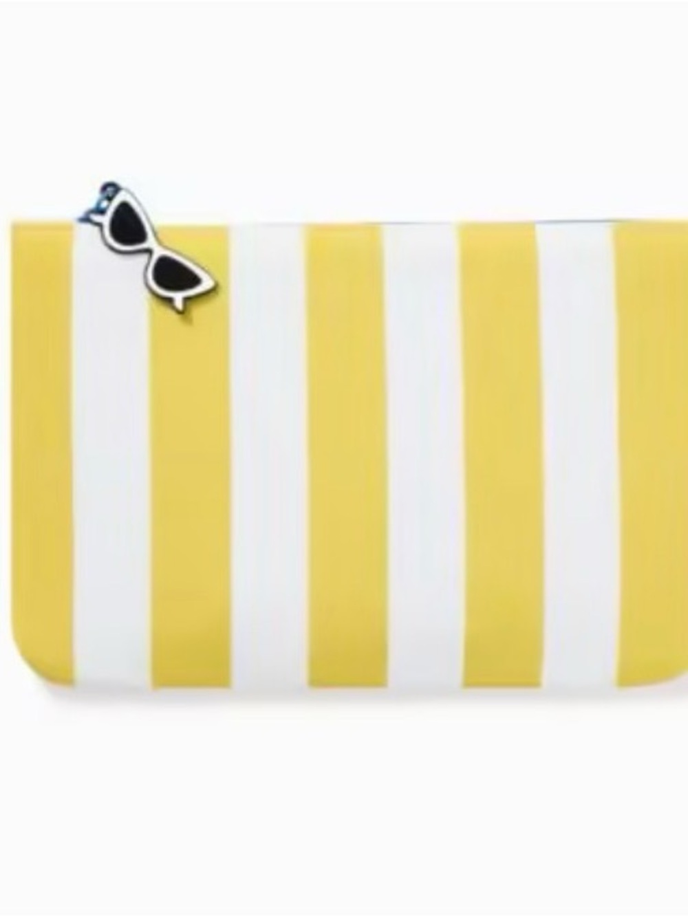 Yellow & White Striped Bag and Neutral Eyeshadow Brown Cream